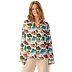 Retro Halftone Coneflowers Ladies Long Sleeve Pajama Top
