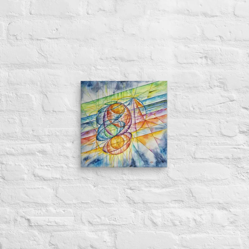 Circles to Lines Geometric Art Canvas Print product image (3)