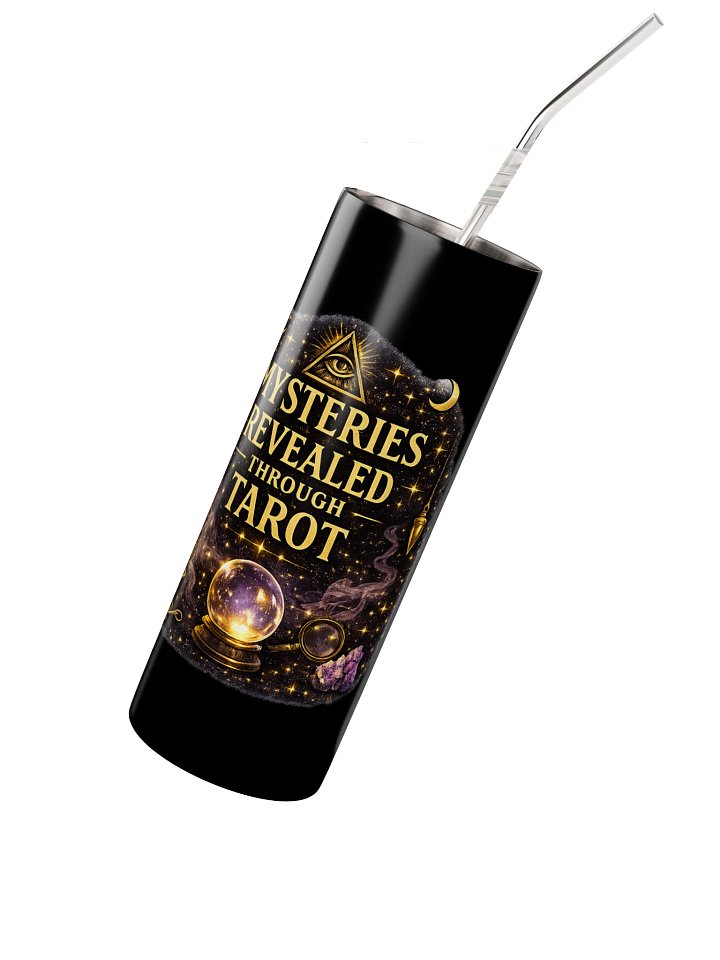 Mysteries Revealed Through Tarot Tumbler – Witchy Tarot Drinkware | Spiritual True Oracle Cup | Mystic Reader Gift product image (2)