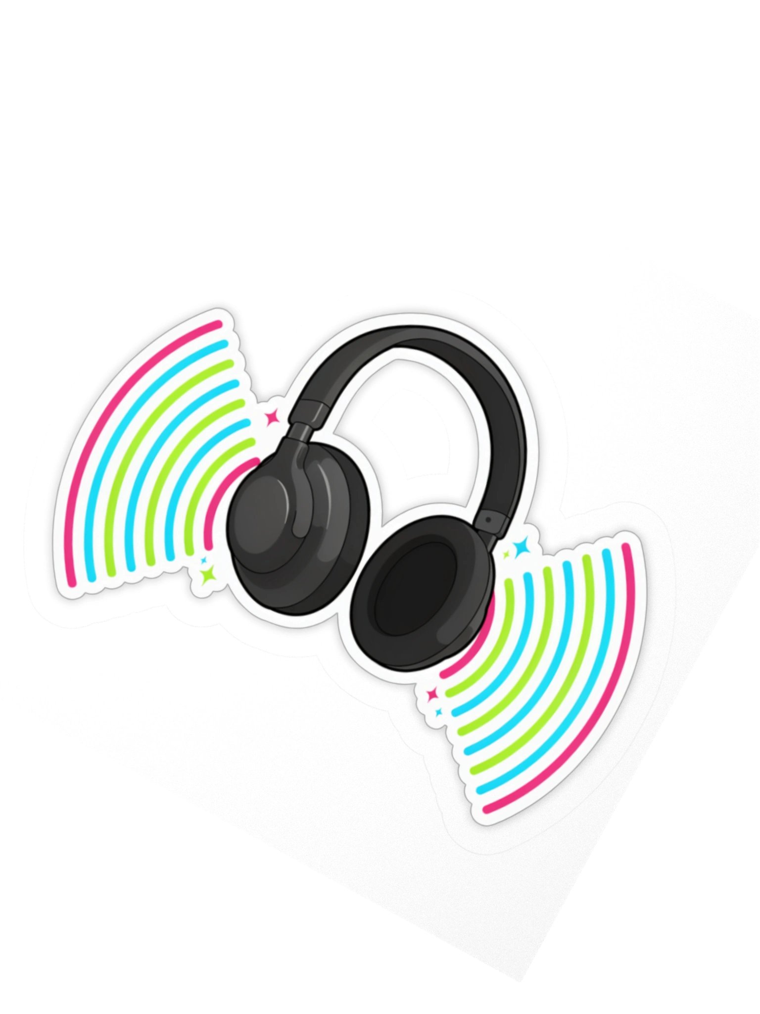Rainbow Beats Headphones Kiss Cut Sticker product image (5)