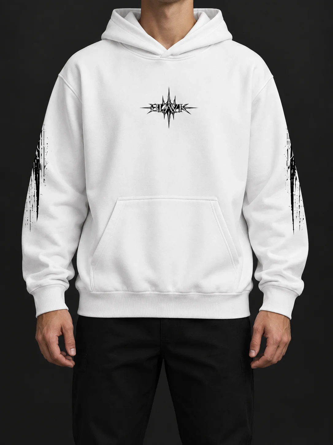 BLAVK NOCTURNE Graphic Hoodie — White product image (3)