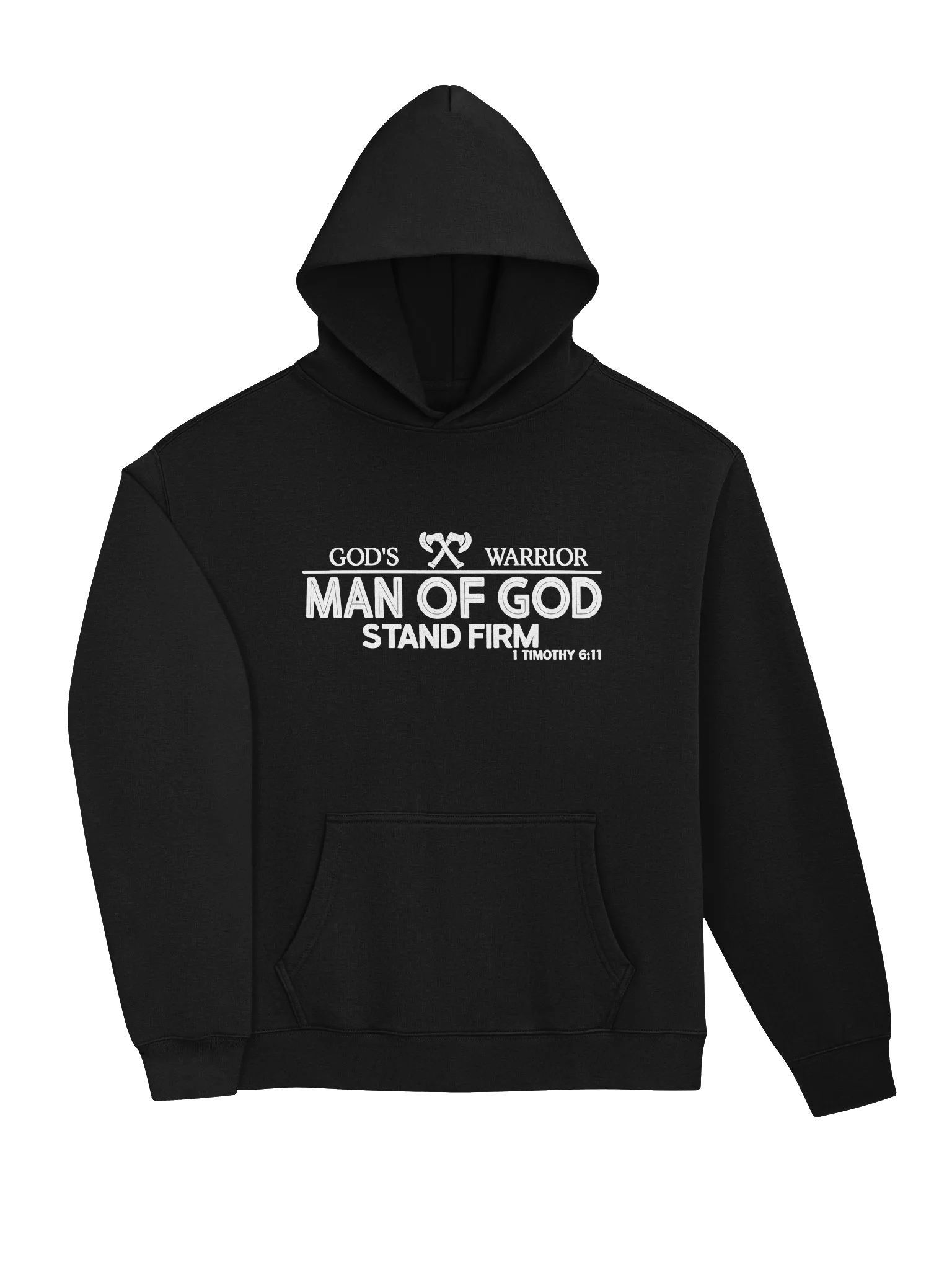 God's Warrior – Man of God | Stand Firm | 1 Timothy 6:11 | Christian Faith Hoodie product image (20)