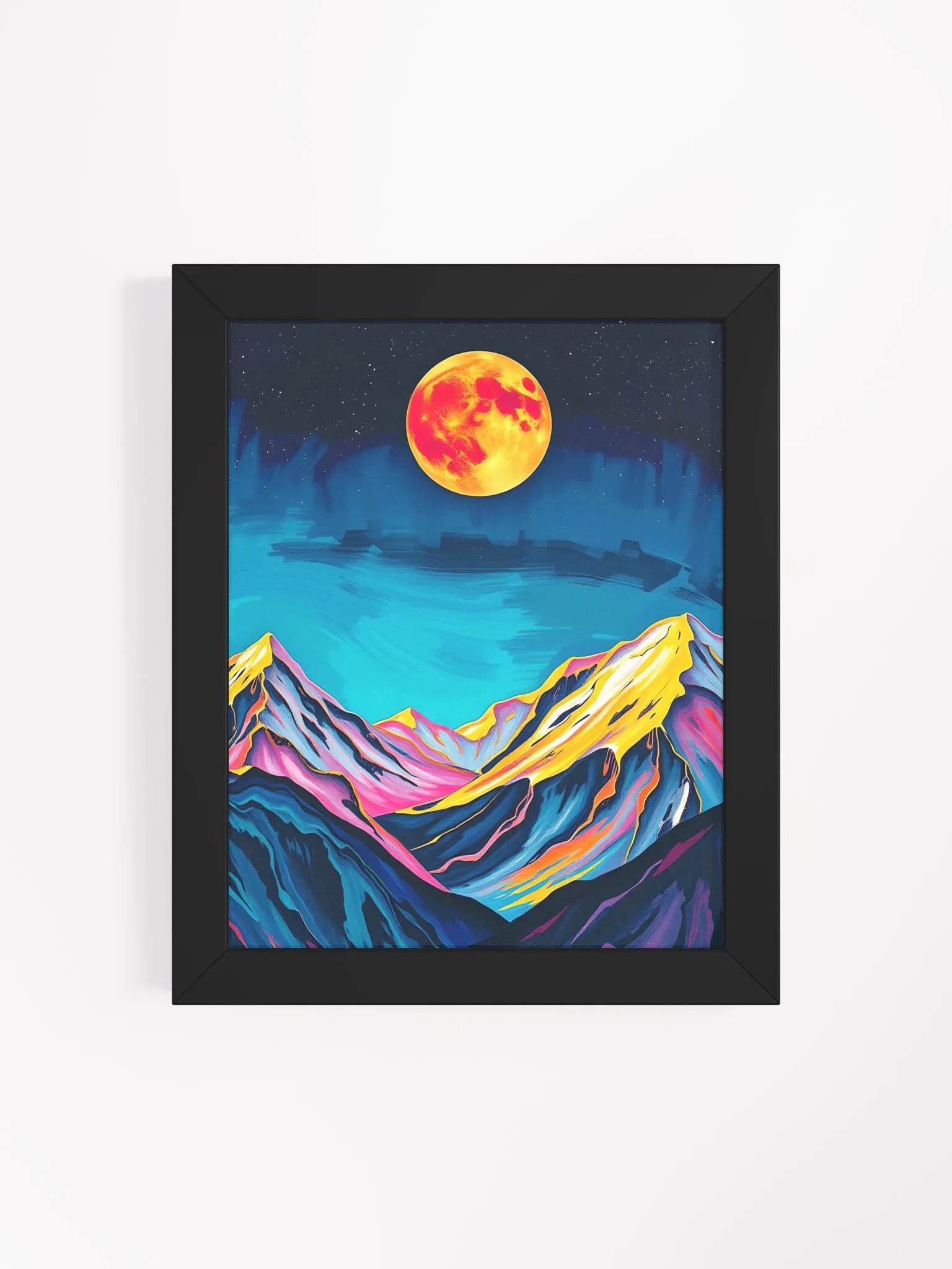 Surreal Moonlight Mountains Framed Poster product image (4)