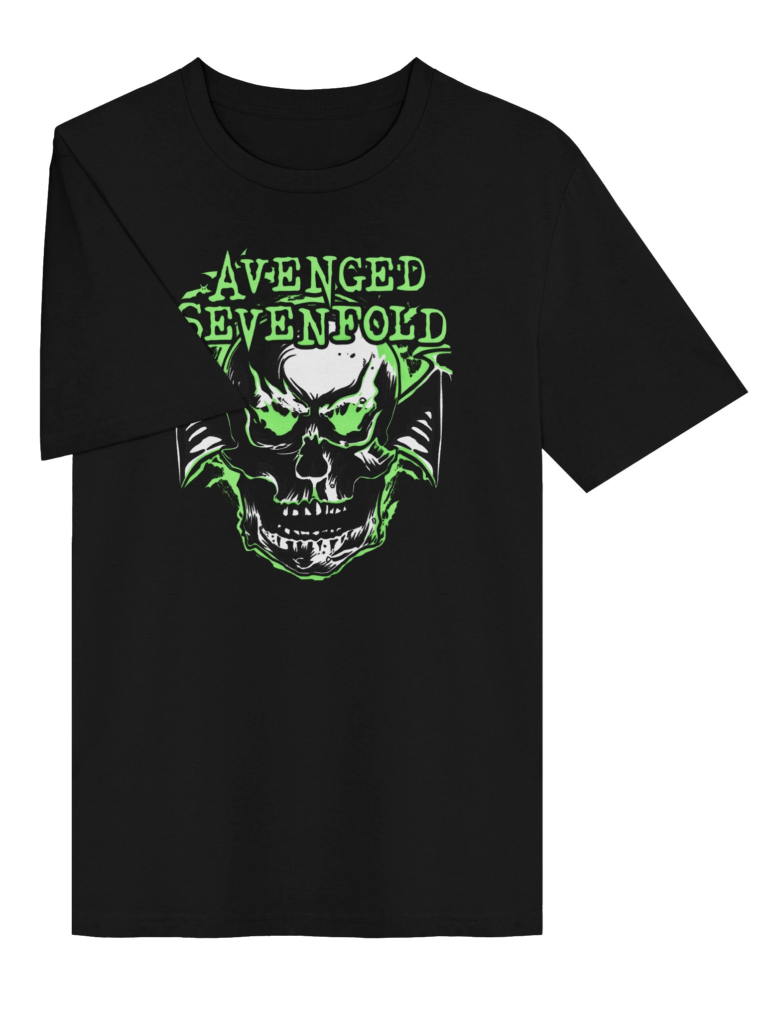 Avenged Sevenfold Deathbat Neon Green T-Shirt | Stanley/Stella Unisex Organic Blank product image (3)