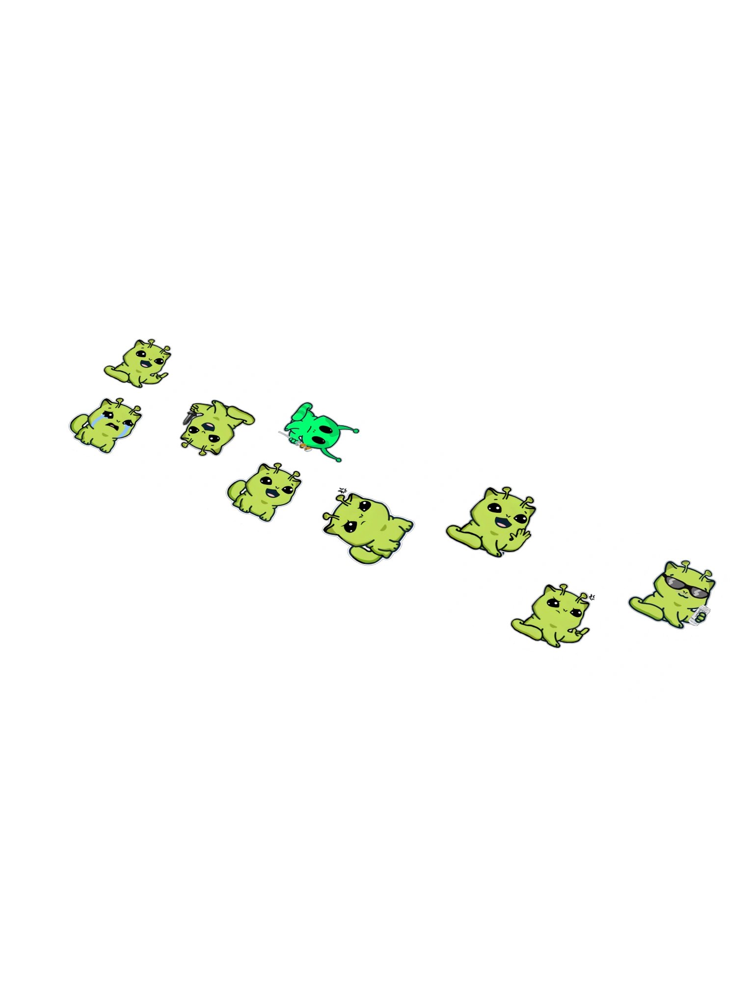 GREEN ALIEN Marsey Sticker Sheet product image (1)