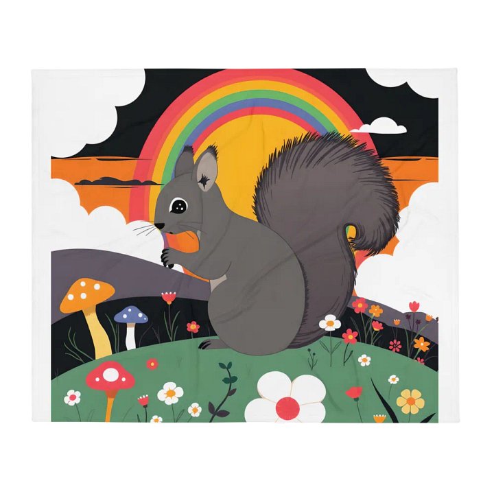 Rainbow Hill Squirrel Throw Blanket product image (1)