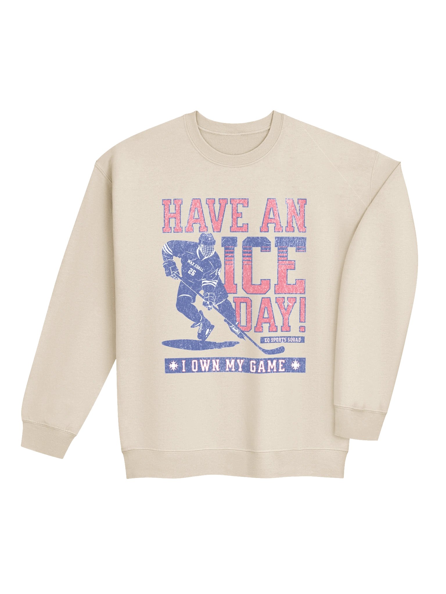 Urban Hockey EQALL® Originals Sporty Moves Vibe_Crewneck Unisex Sweatshirt_Blue_Pink product image (1)