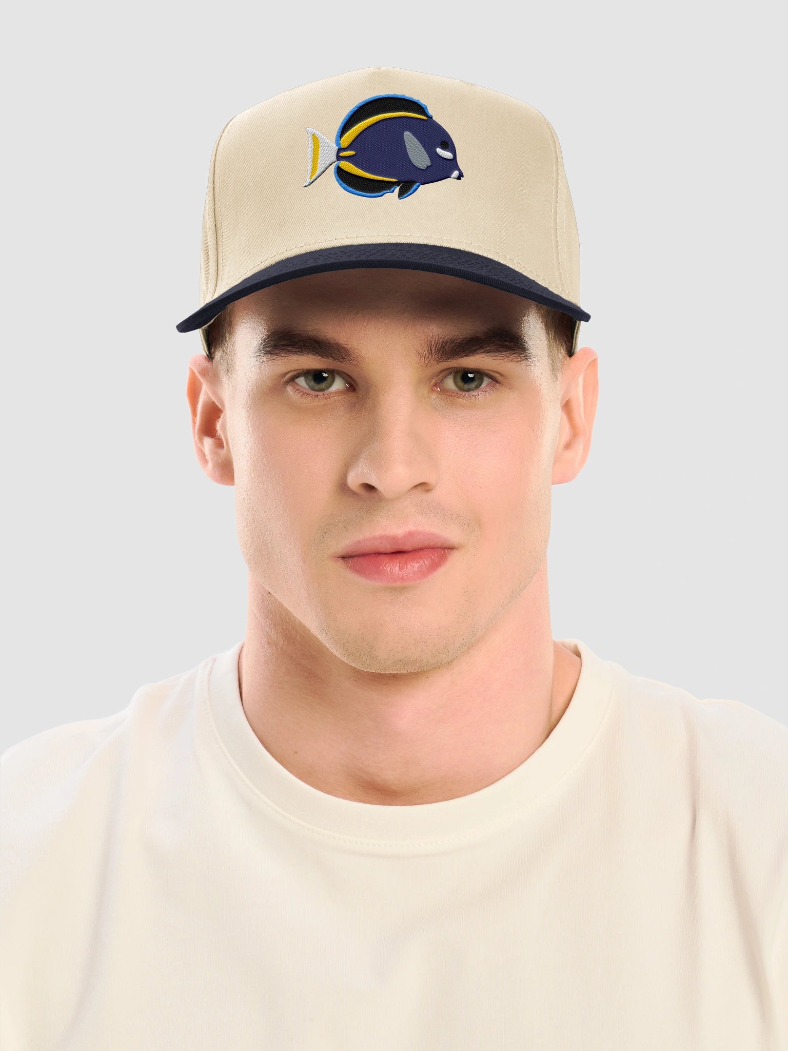 Whitecheek Tang Embroidered Mid-Profile Baseball Cap | Whitecheek Surgeonfish Reef Aquarium Fish Hat product image (2)