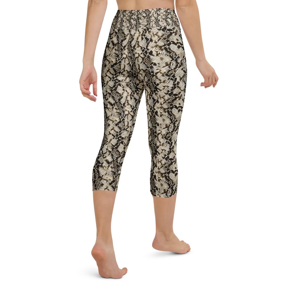 Beige Snake Pattern Capri Leggings product image (3)
