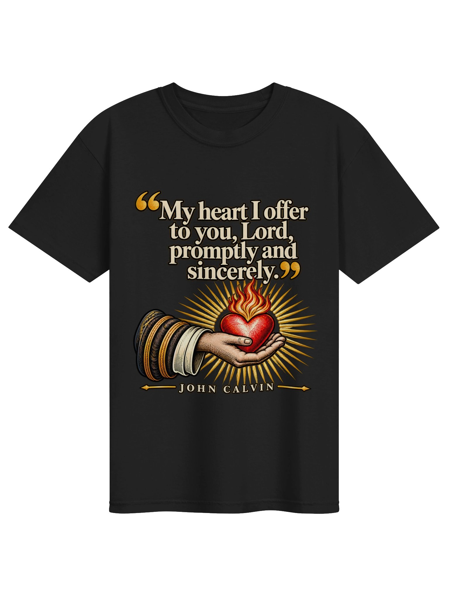 John Calvin “My Heart I Offer” Reformation T-Shirt product image (2)