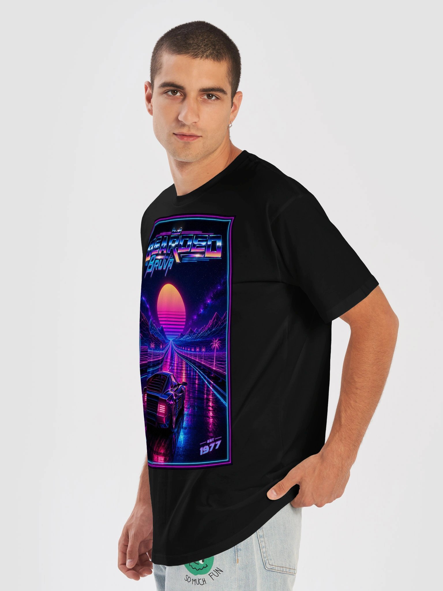BeardedBruva Synthwave Sunset Tee product image (65)