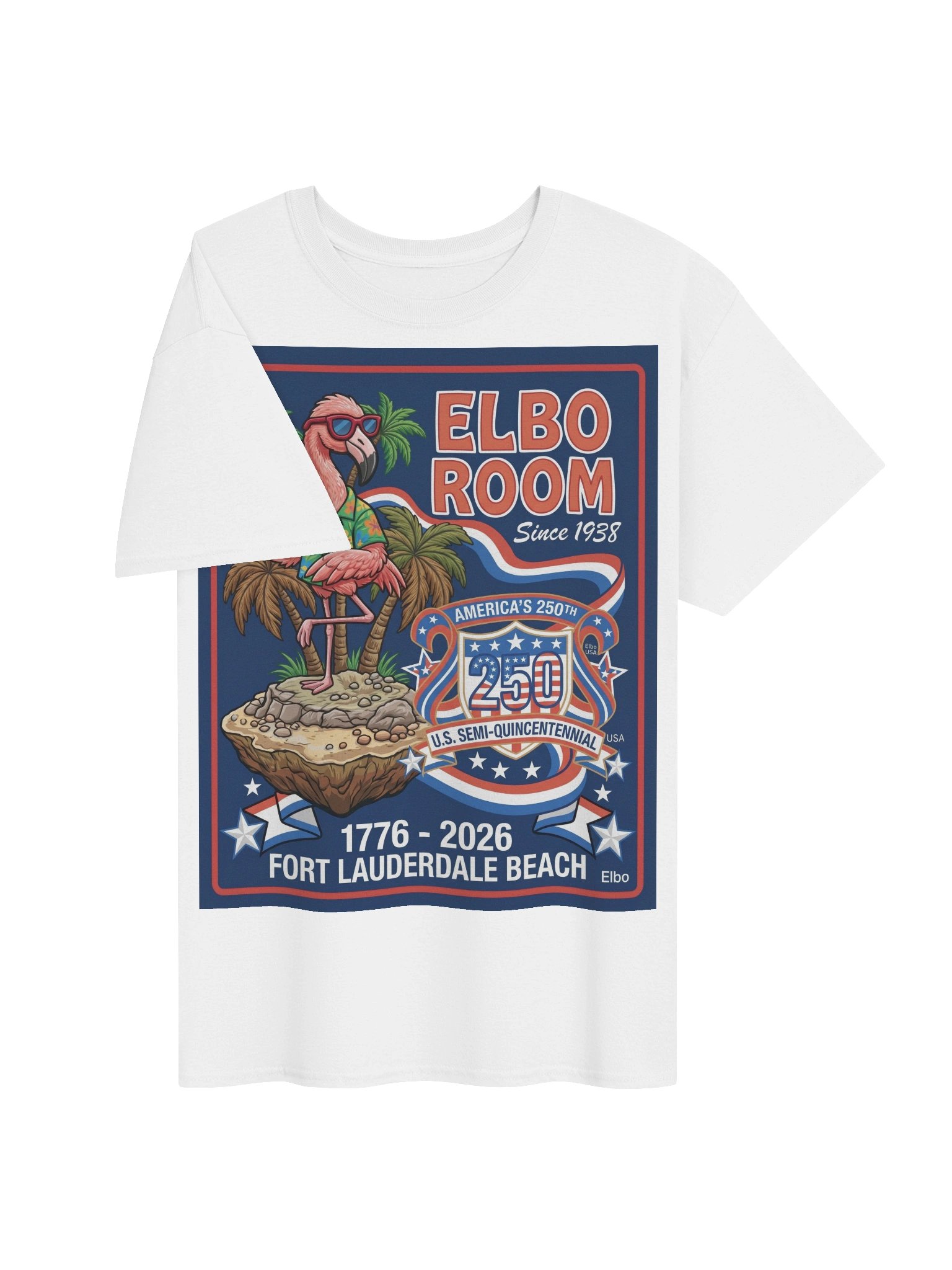 Elbo Room America 250 Merchandise Retro Island Flamingo Tee product image (13)