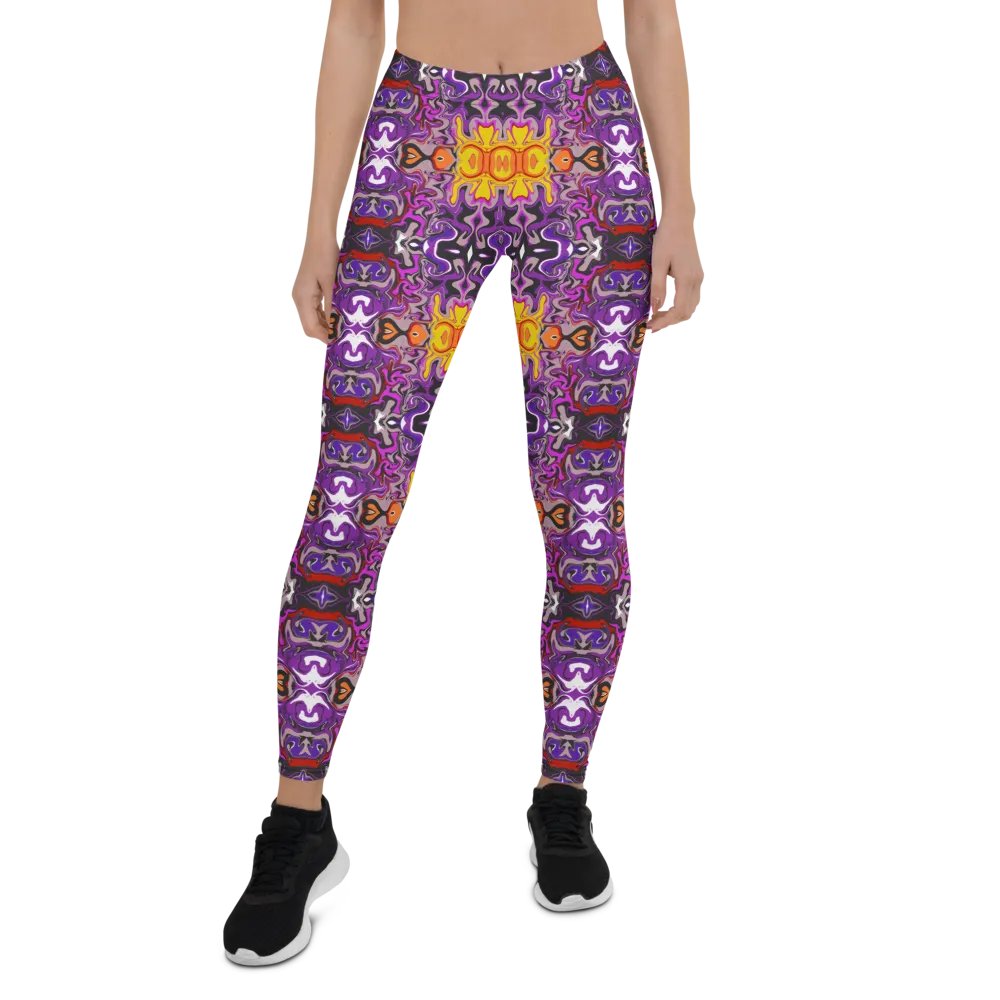 Purple African Inspired Symmetry Design Leggings product image (2)
