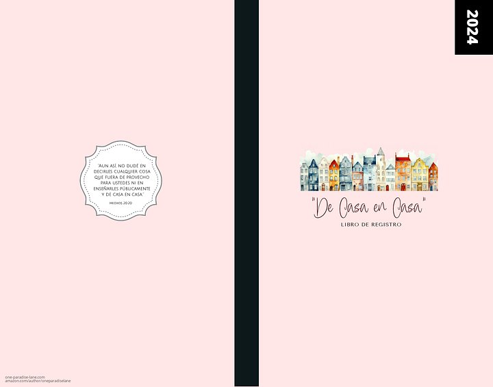 2024 Libro de Registro de Casa en Casa | Fila de Casas | Rosado product image (1)
