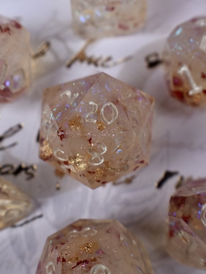 Karo’s Pact– Warlock-Inspired Polyhedral Dice Set product image (1)