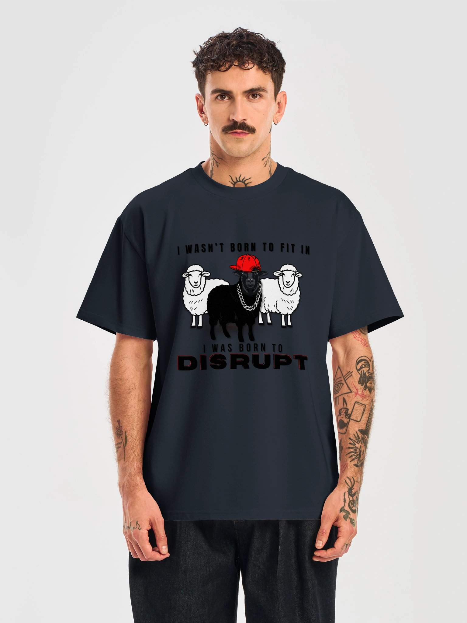 Men's Streetwear T-Shirt Black Sheep Born to Disrupt product image (2)