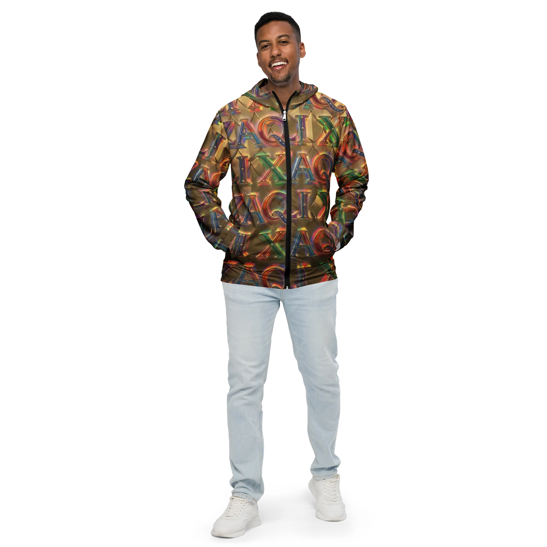 XZAQLI Men's Liquid Gold Monogram Windbreaker product image (3)