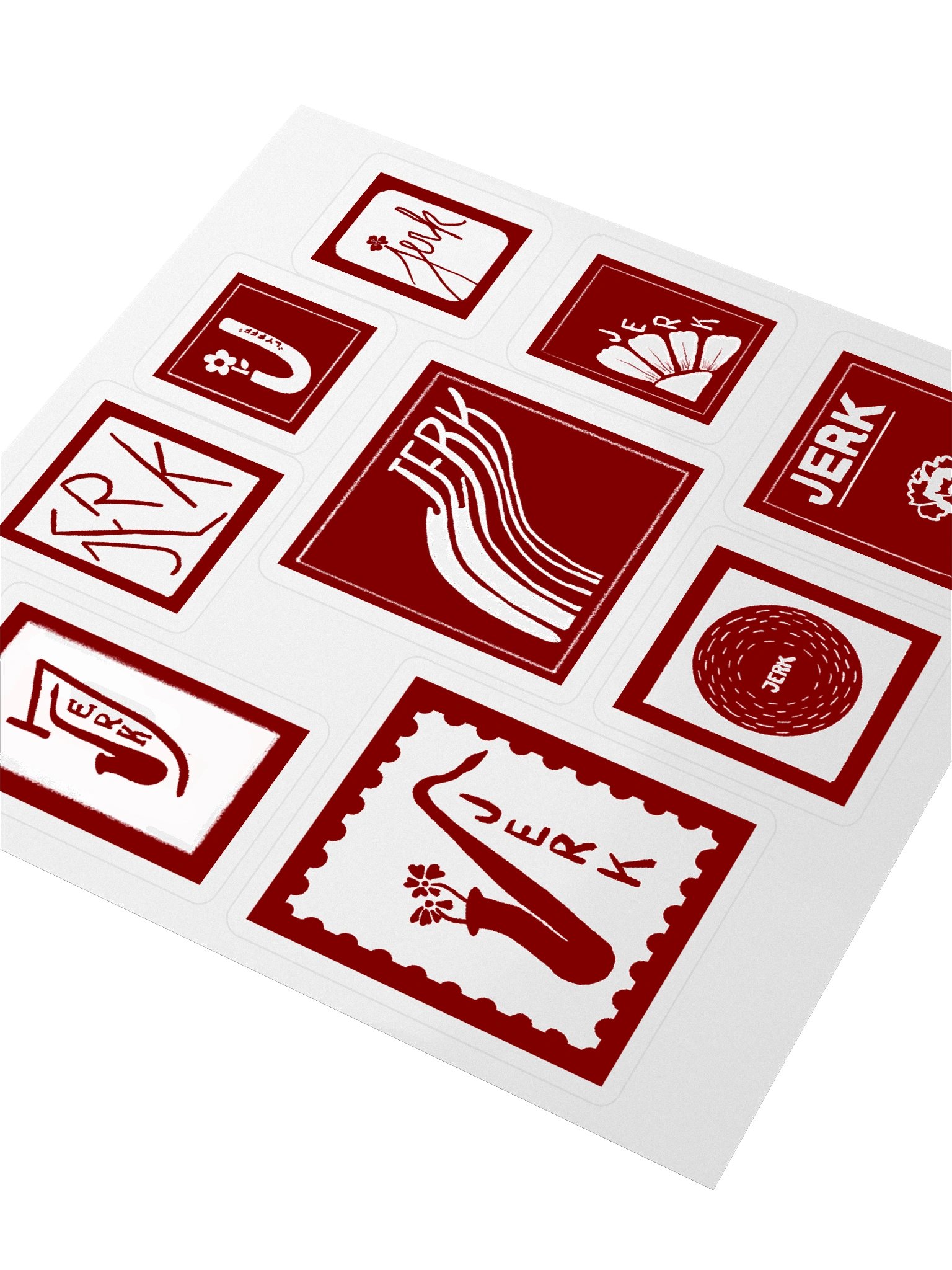 Jerk Flash Sticker Sheet (Red/White) product image (3)