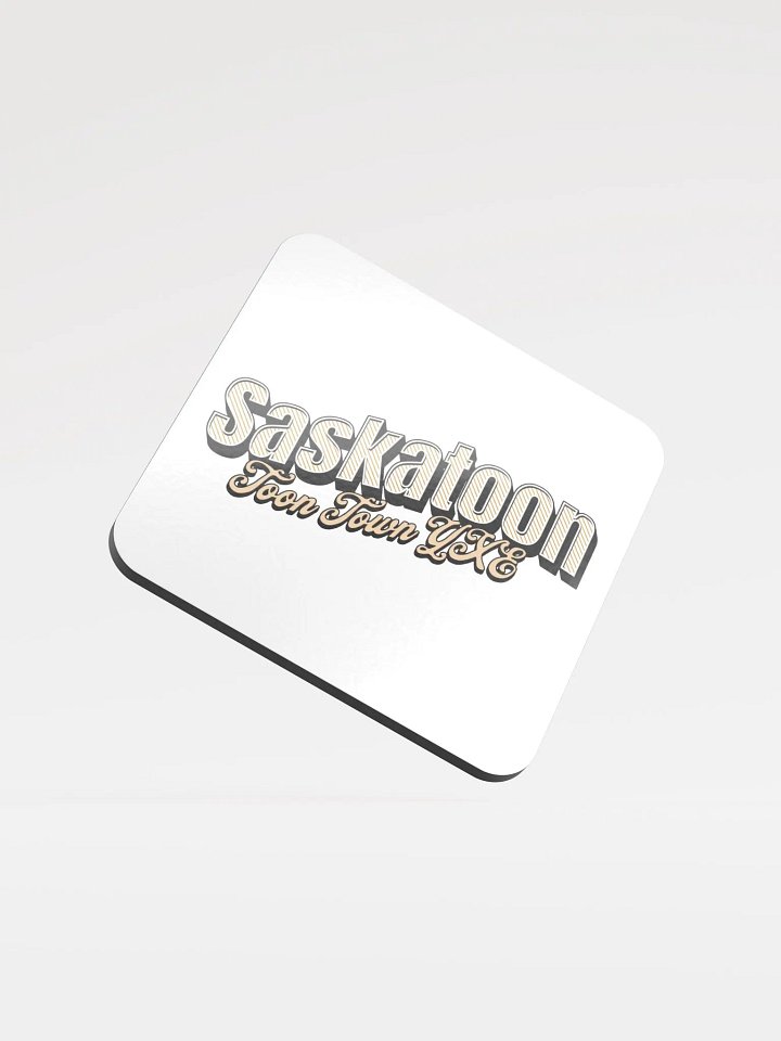Saskatoon Toon Town YXE Glossed Cork Coaster product image (2)