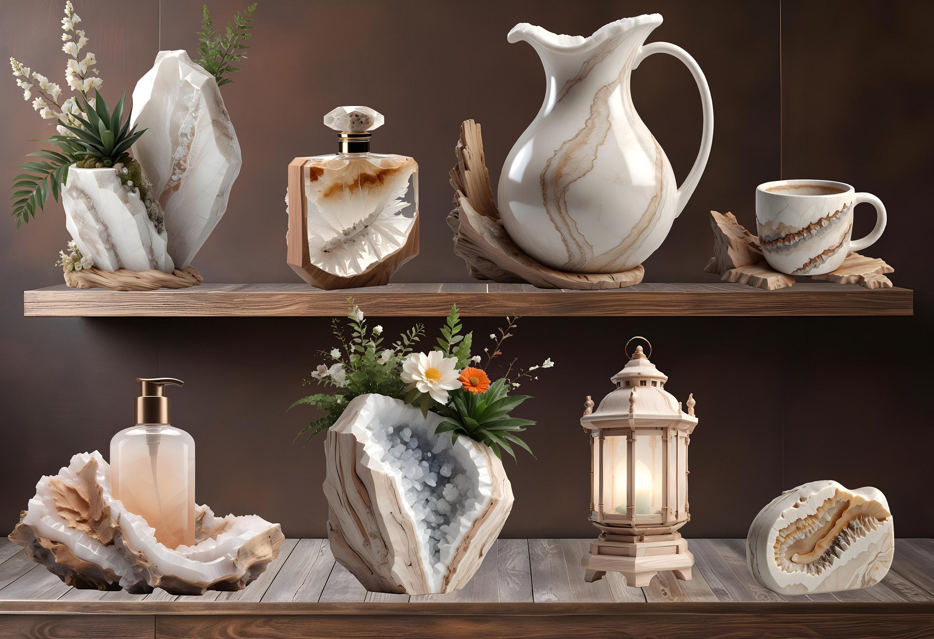 Terra Elegance set 8 object – Boho Chic spa decor product image (1)