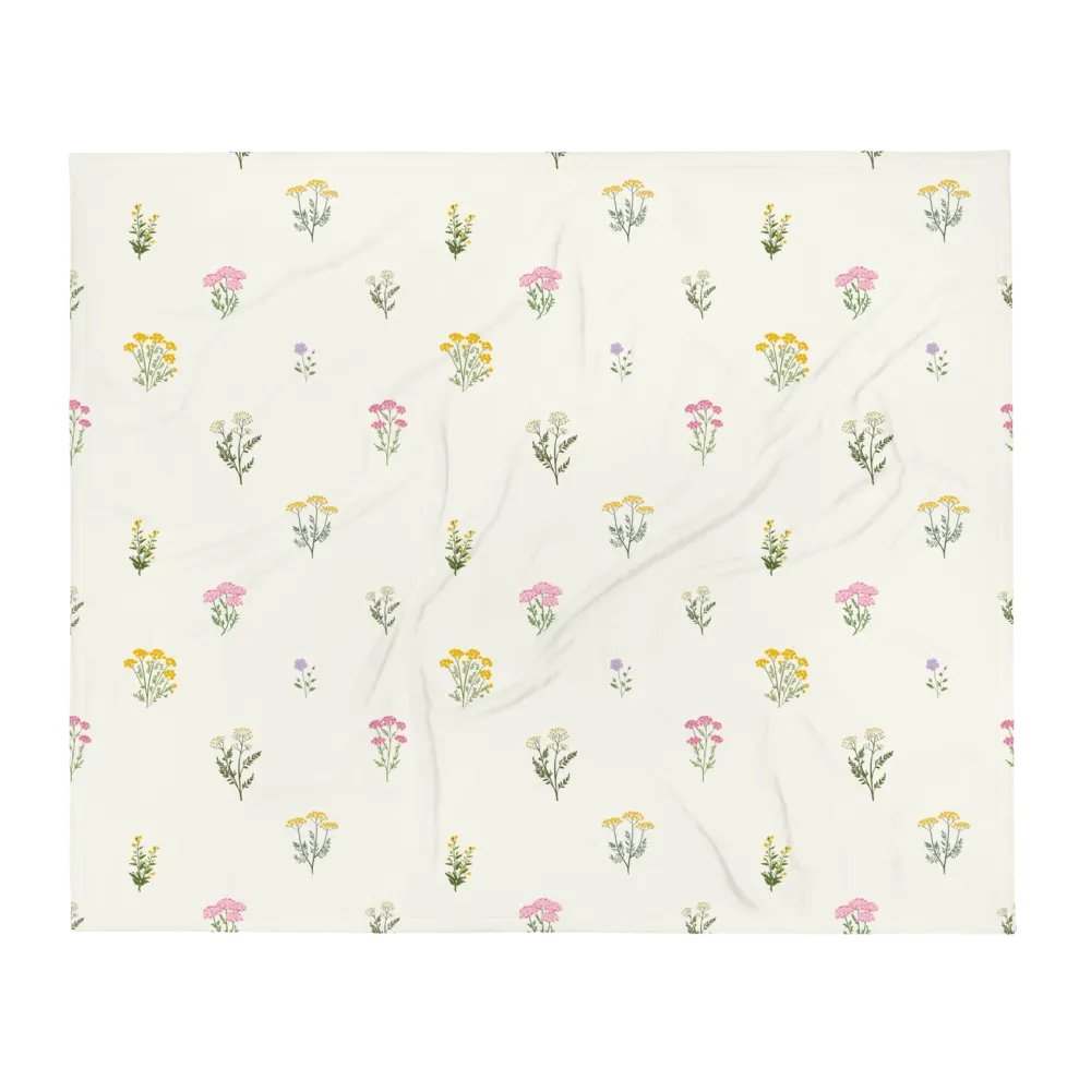 Fresh Wildflower Summer Beige Throw Blanket product image (1)