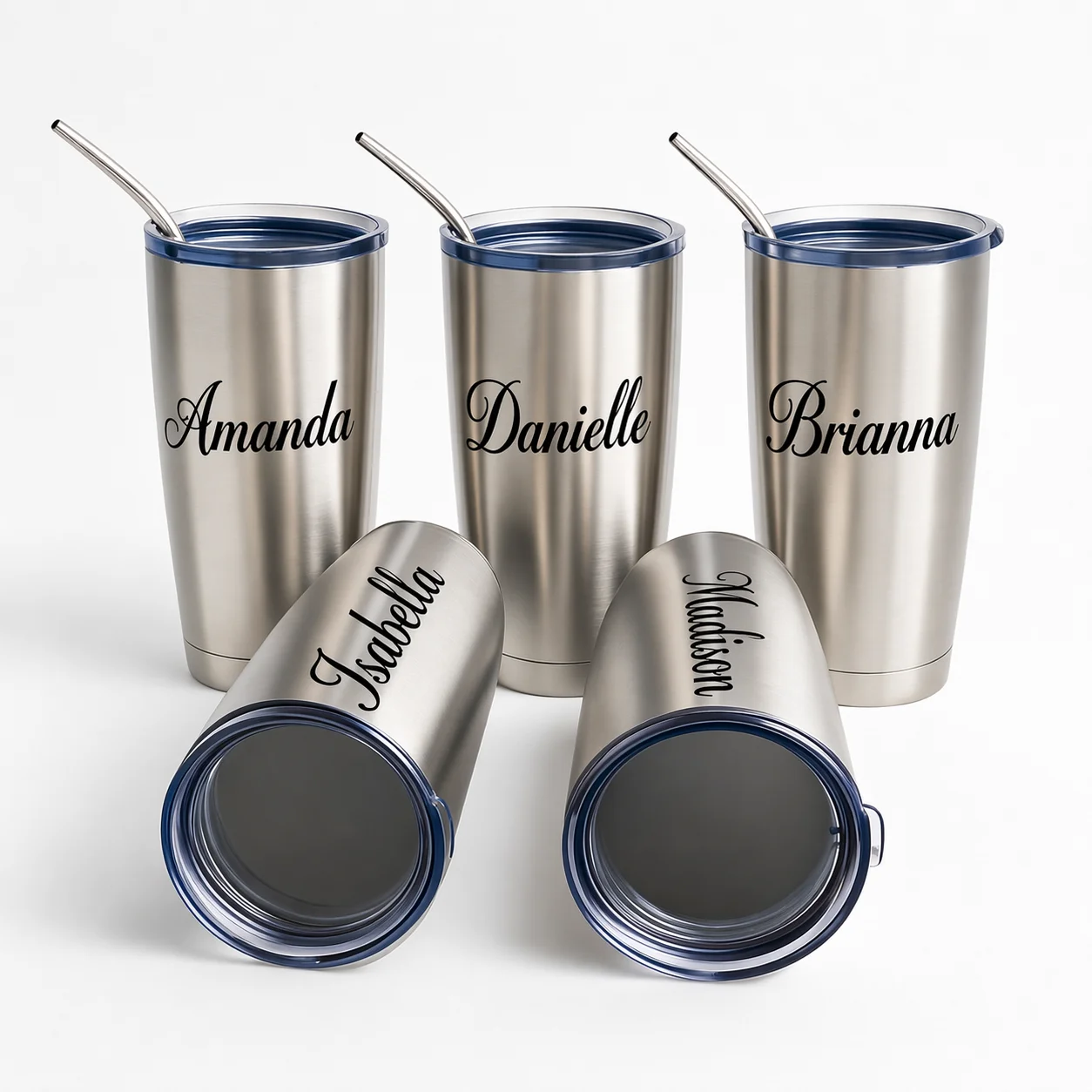 20Oz Personalized Tumbler Double Wall Vacuum with Lid and Straw product image (2)