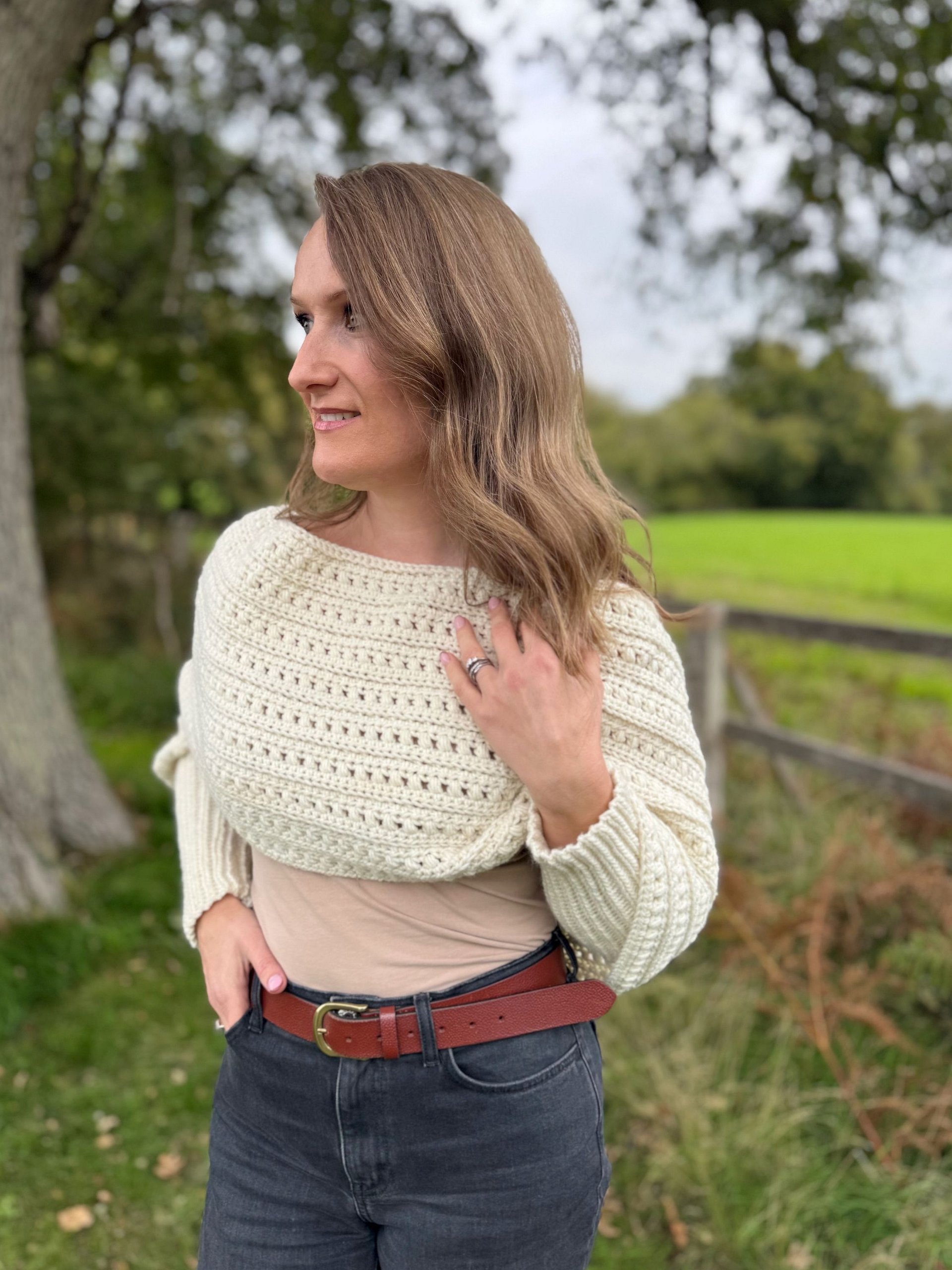 Crochet Sweater Scarf With Sleeves product image (9)