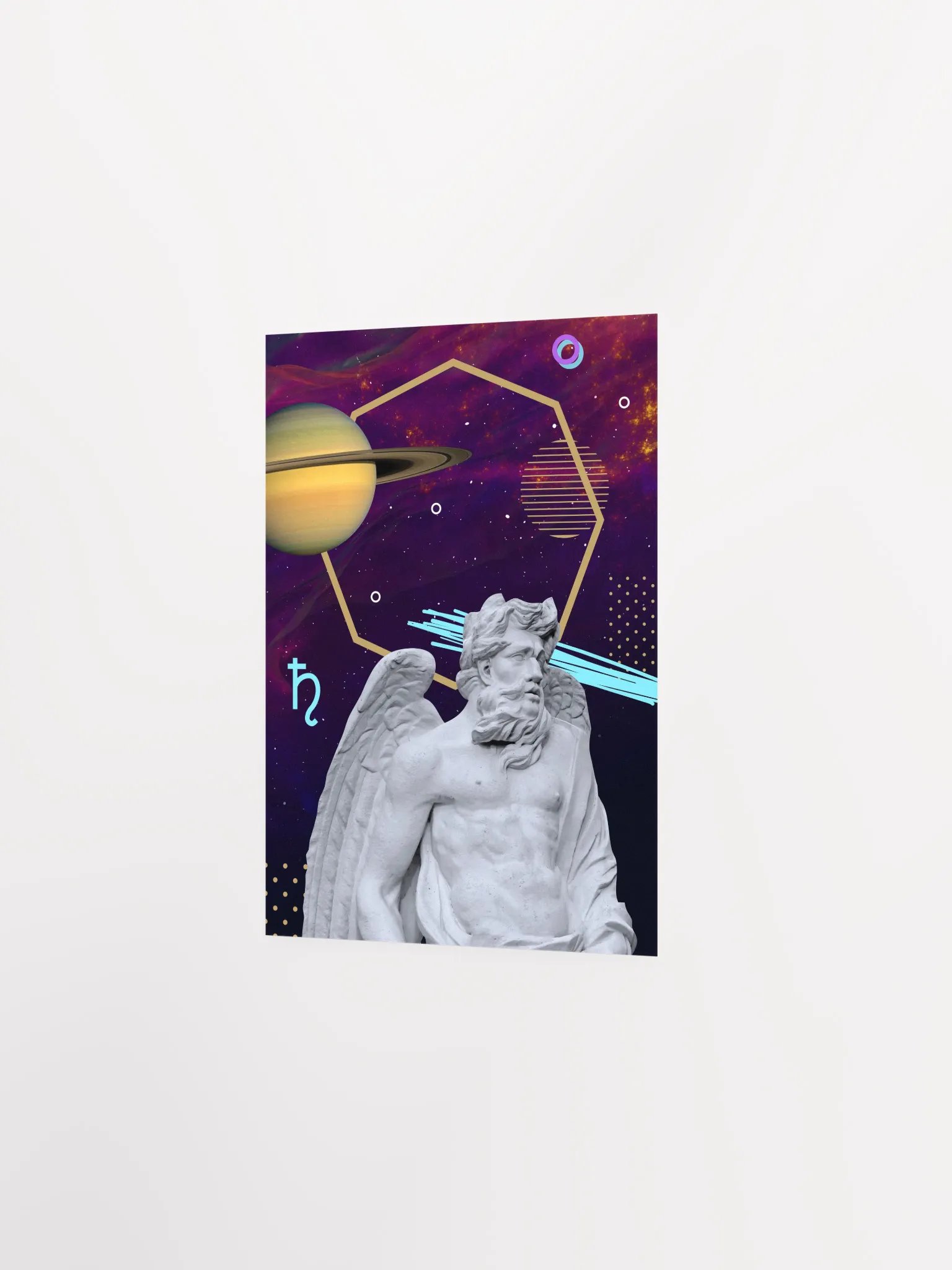 Synthwave Gods and Planets: Saturn (gr. Cronus) [synthwave/vaporwave/retrowave/cyberpunk] — aesthetic poster, retrowave poster, neon poster product image (7)