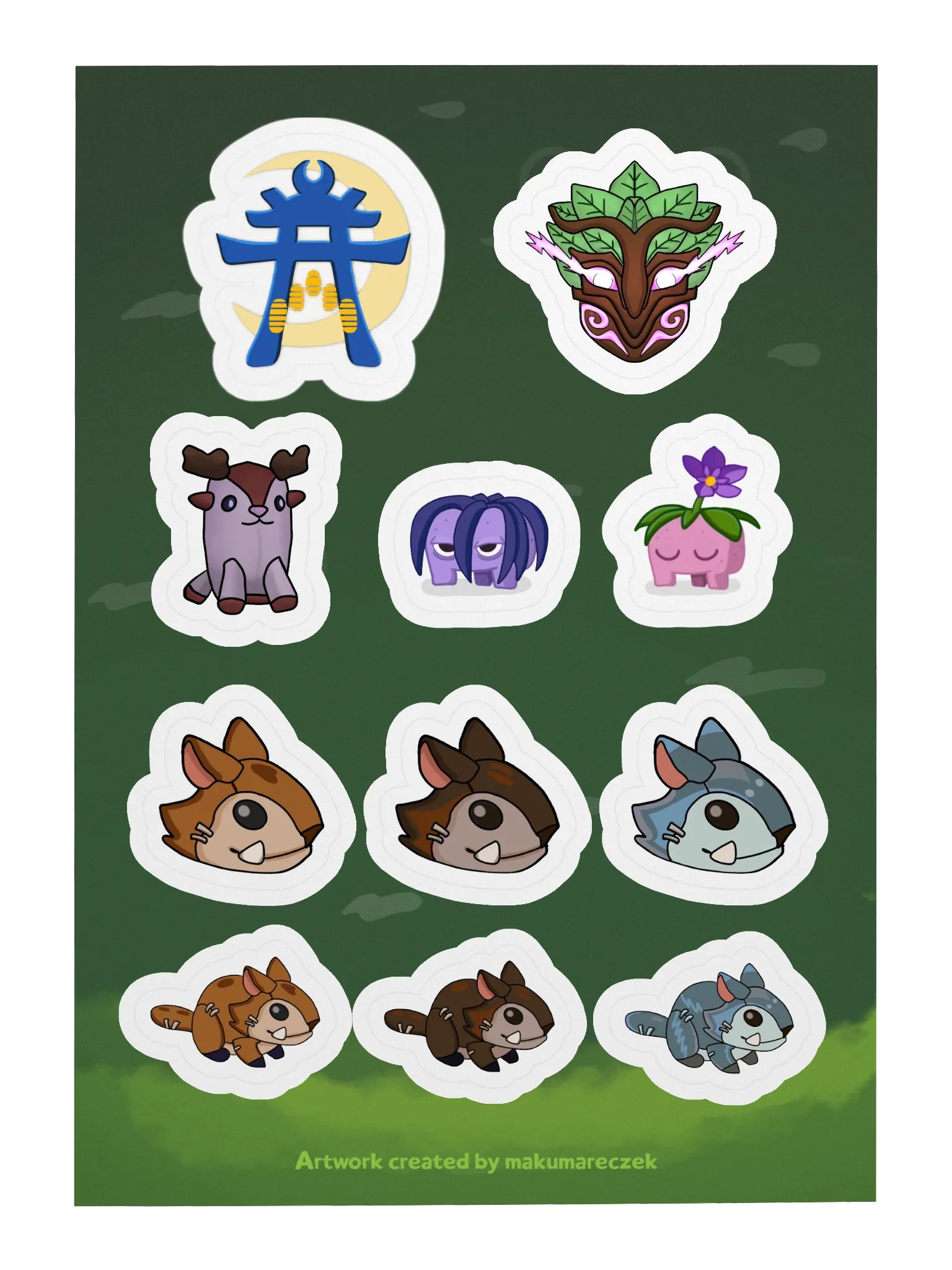 Palia Emotes Fall Set - Kiss Cut Sticker Sheet product image (1)