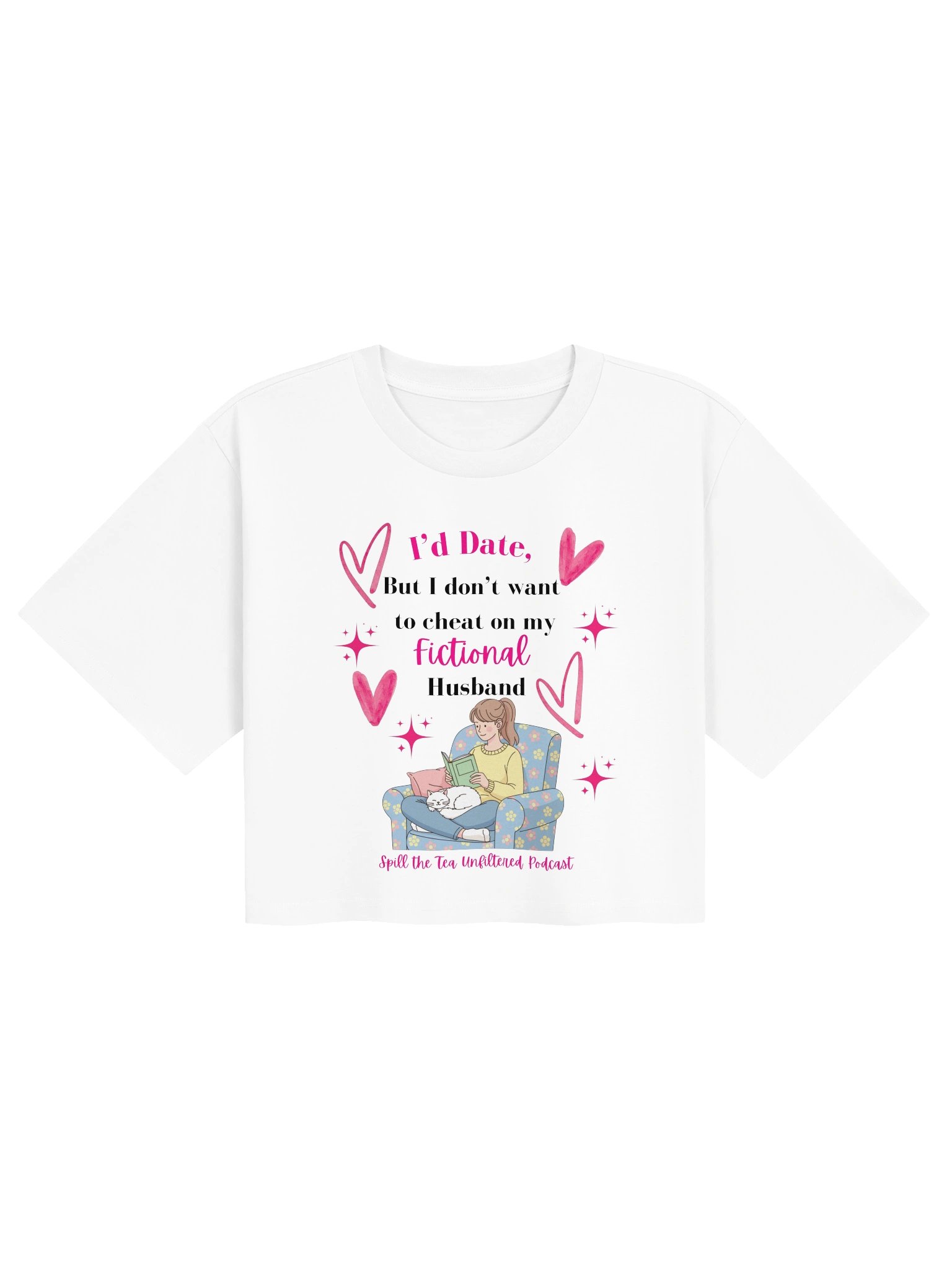 Fictional Husband Bookish Crop Tee product image (5)