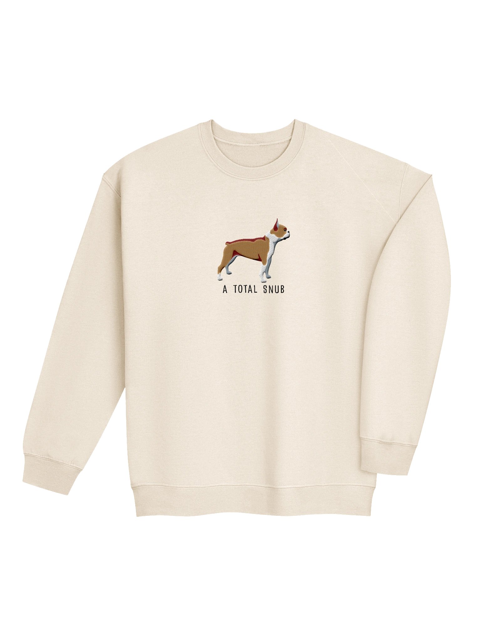 A Total Snub Sweatshirt (Embroidered) of a Boston Terrier(Brown & White) product image (7)