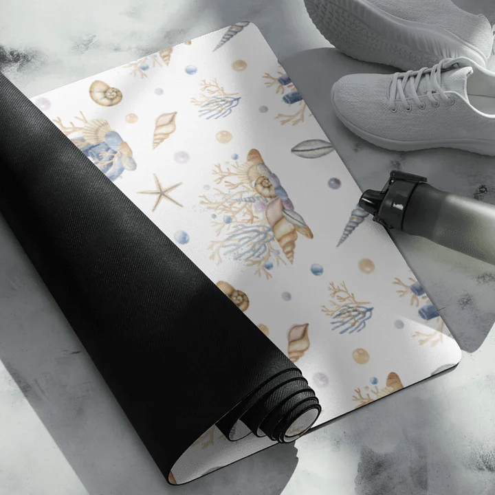 Underwater Seashells Pattern Yoga Mat by Treasure Pie product image (2)