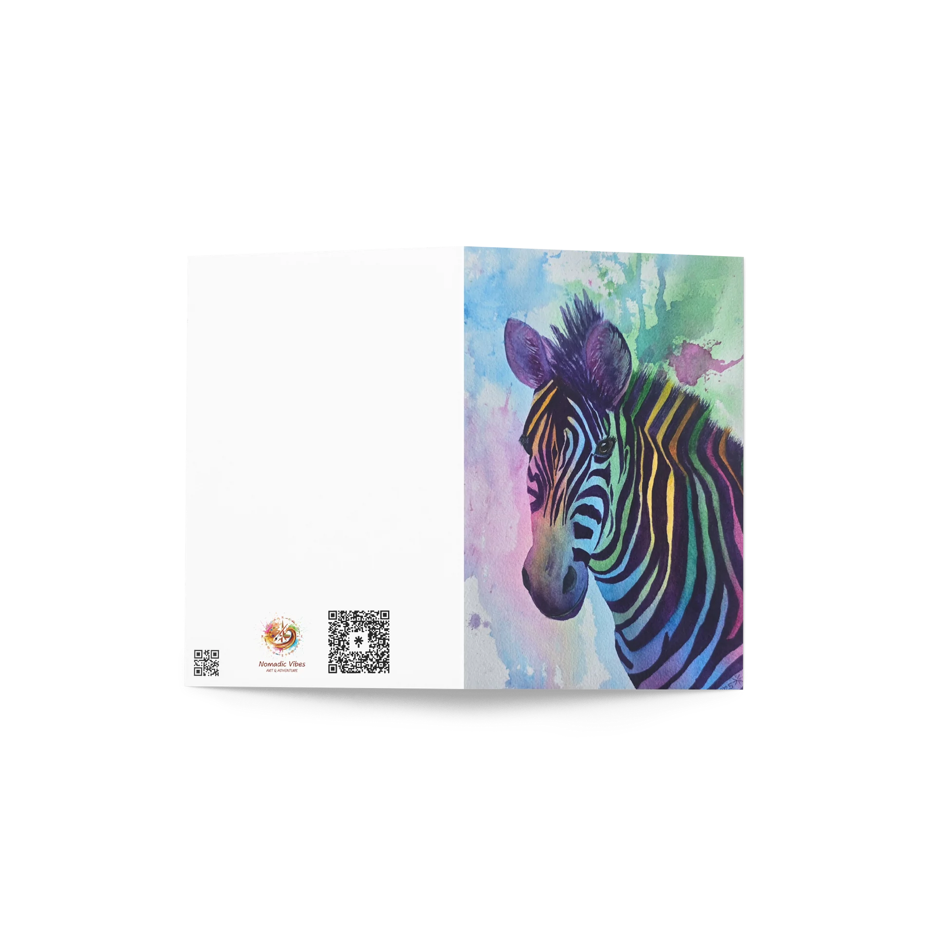 Rainbow Zebra Greeting Card product image (2)