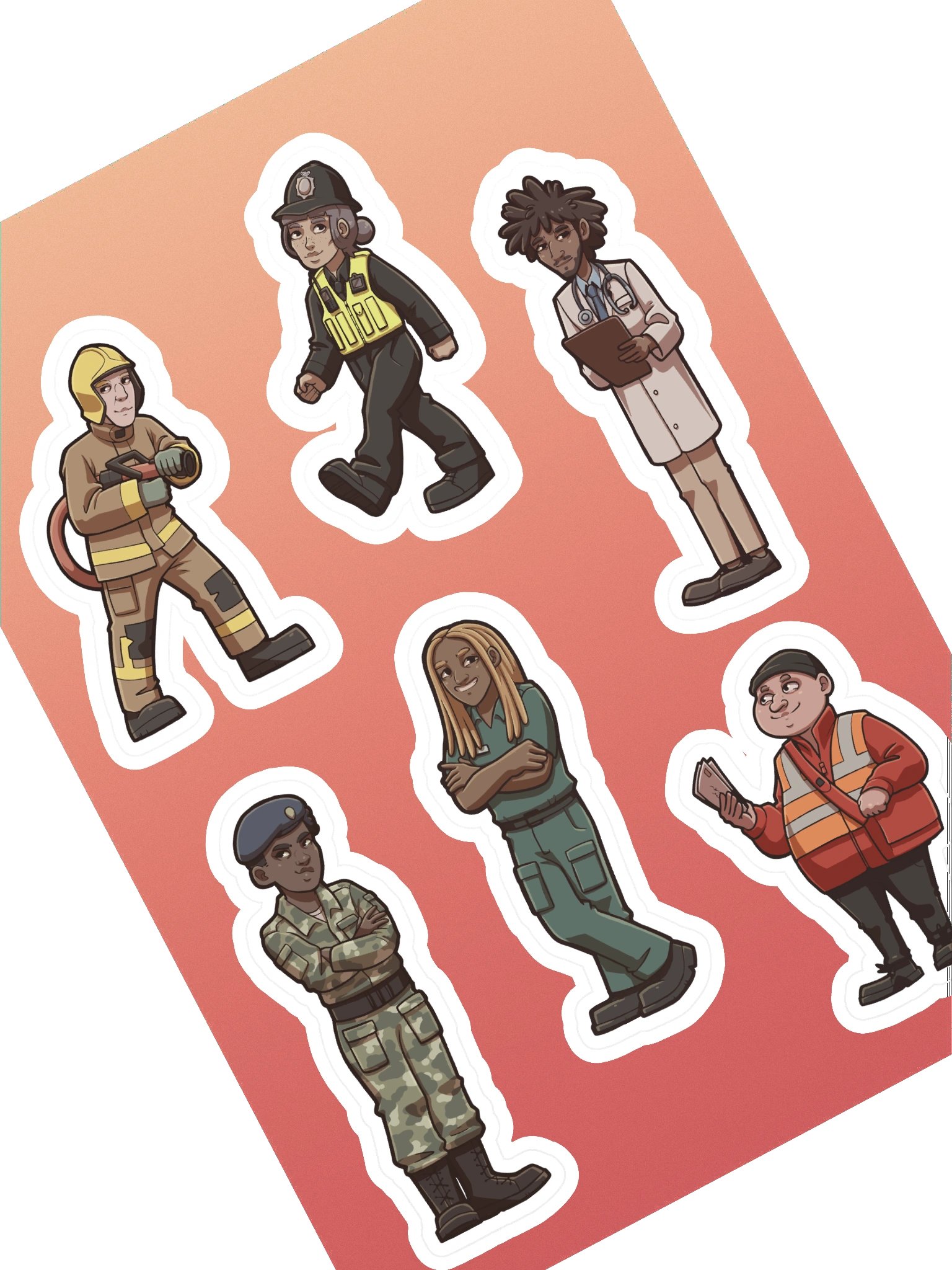 Diverse Professionals at Work - Sticker Sheet #3 product image (2)