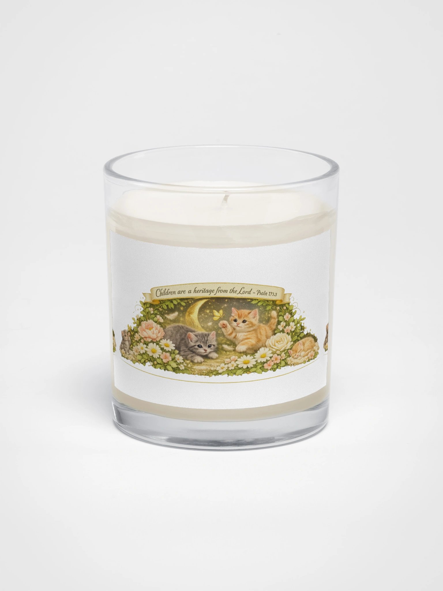 Psalm 127:3 Kittens & Flowers Candle collection product image (1)