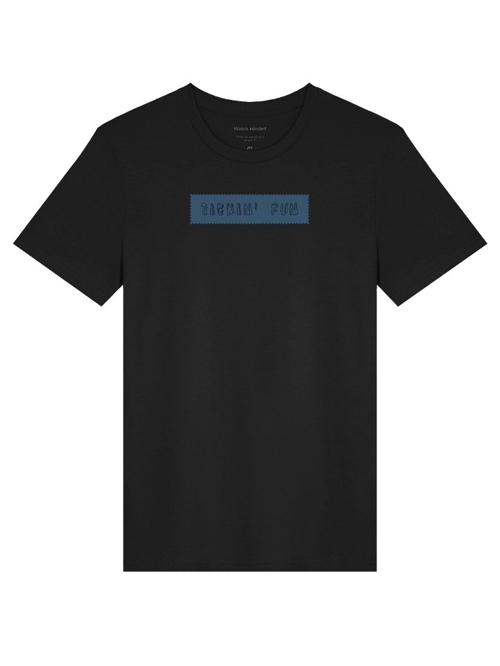 Standard Fit Light Cotton "Tickin' Fun Label" T-Shirt, Black product image (1)