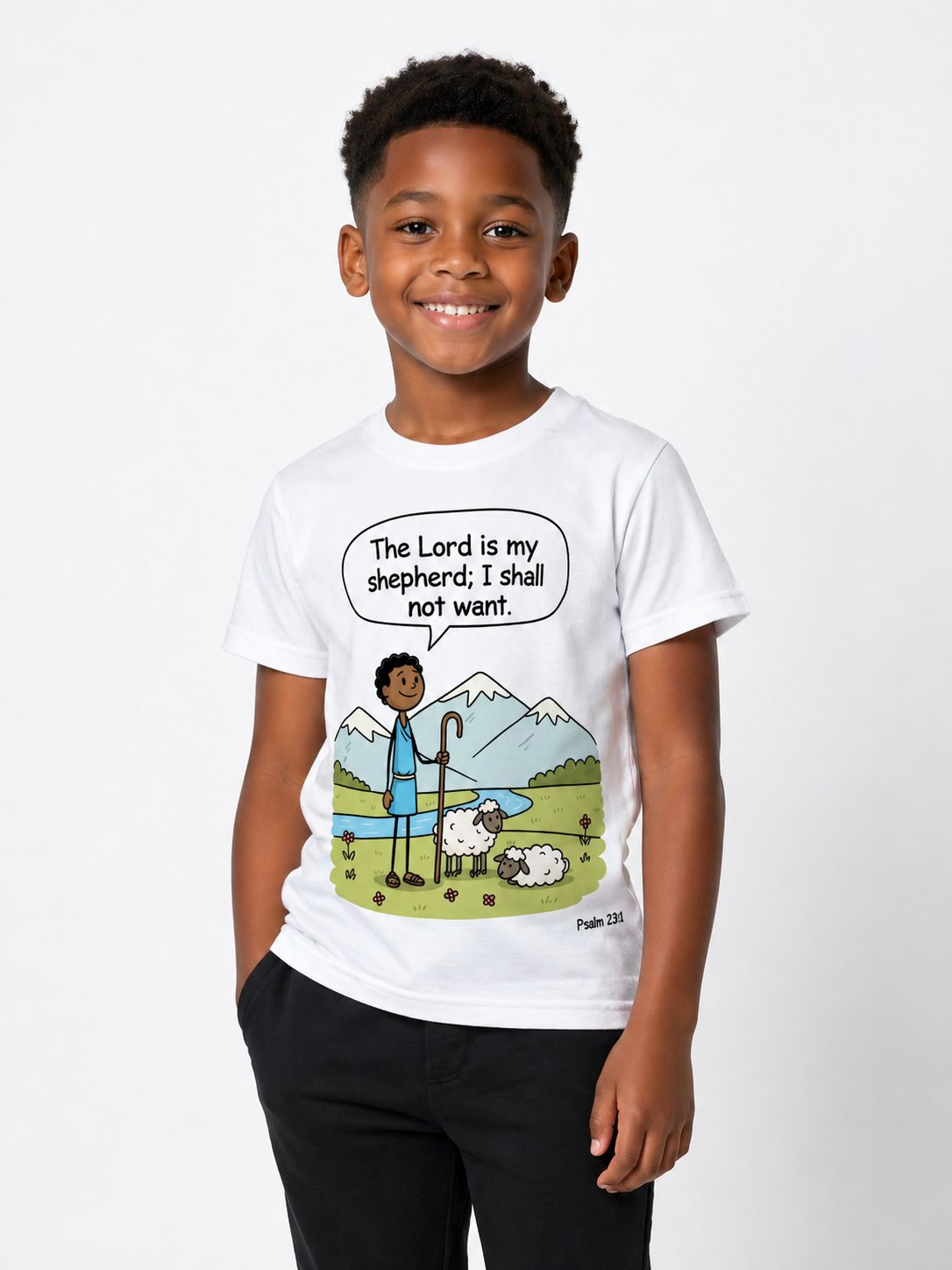 Little Shepherd — Psalm 23 Kids T-Shirt product image (1)