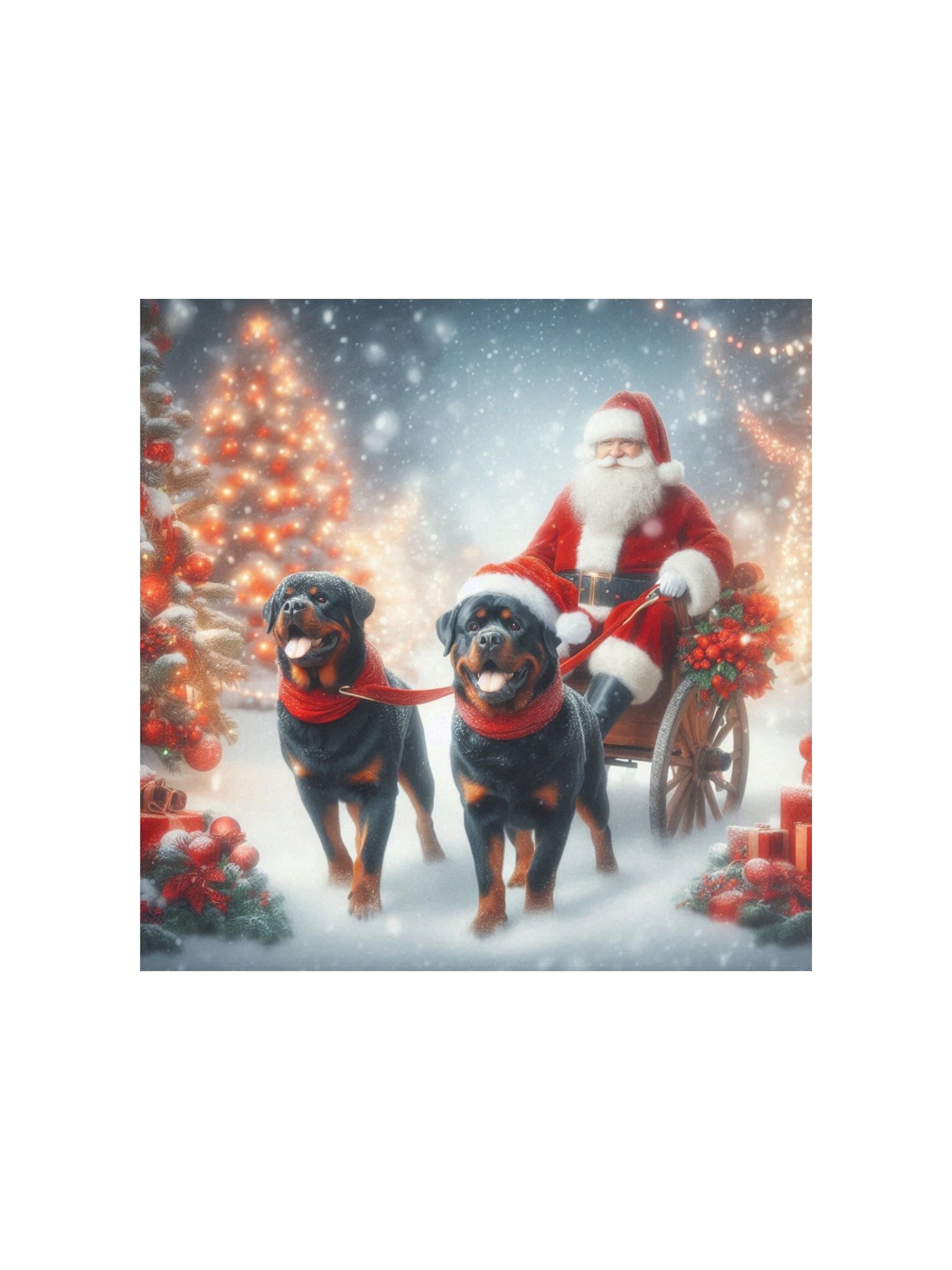Santa's Rottweiler Sleigh Poster product image (5)