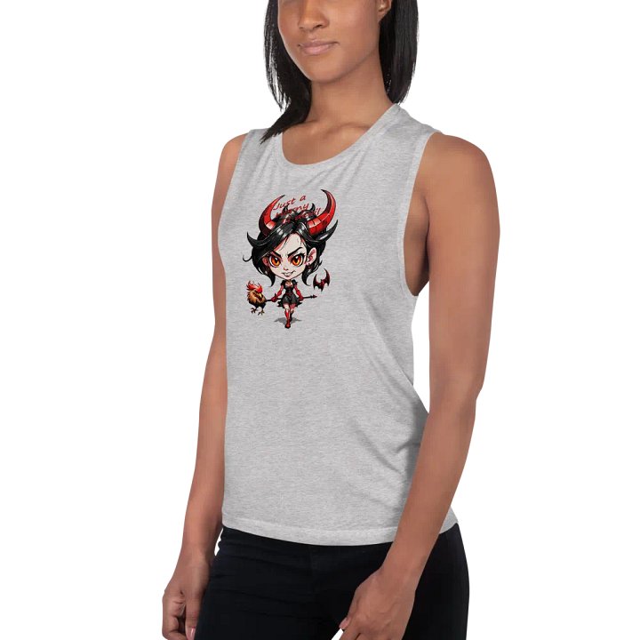 Just A Horny Lil Devil Graphic flowy muscle cut Tank top product image (10)