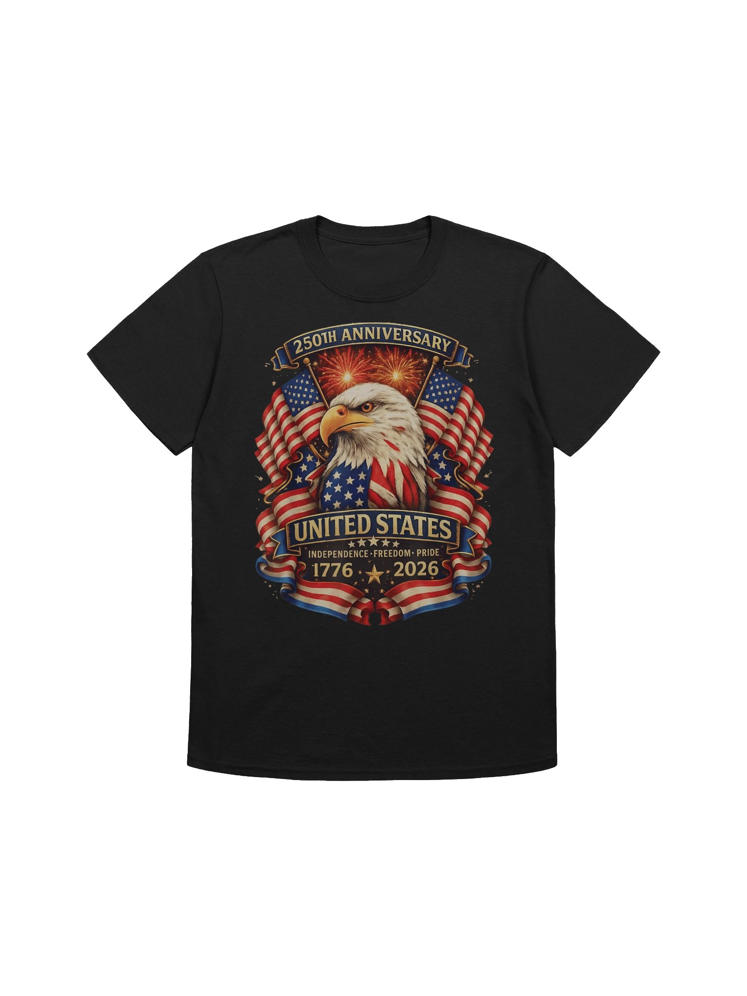 USA Independence 250th Anniversary 1776 2026 Patriotic Eagle T-Shirt product image (2)