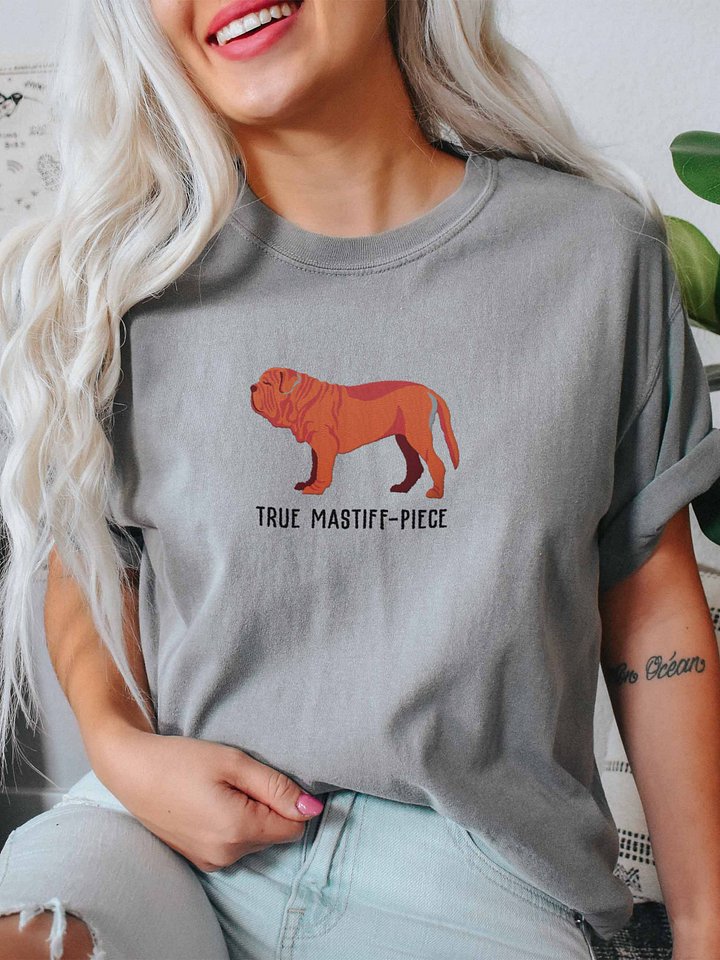 True Mastiff-Piece T-Shirt(Embroidered) of a Neapolitan Mastiff(Red) product image (2)