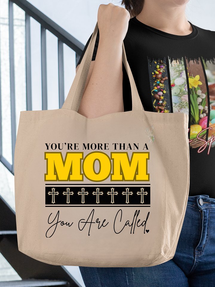 You Are More Than A MOM - You Are Called | Christian Mom Organic Tote Bag | Faith-Based Gift for Moms product image (1)