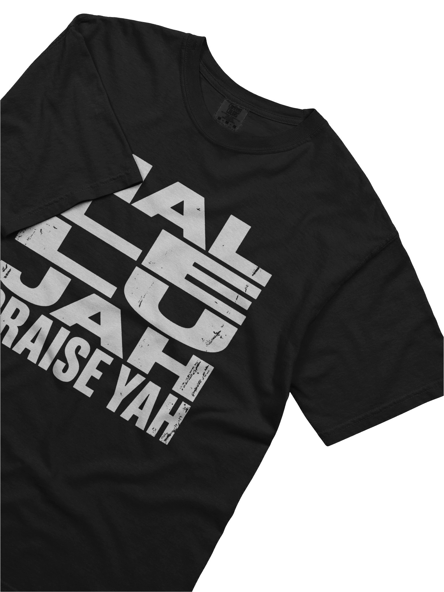 Hallelujah Praise Yah Distressed White Letter Comfort Colors Premium T-Shirt product image (115)