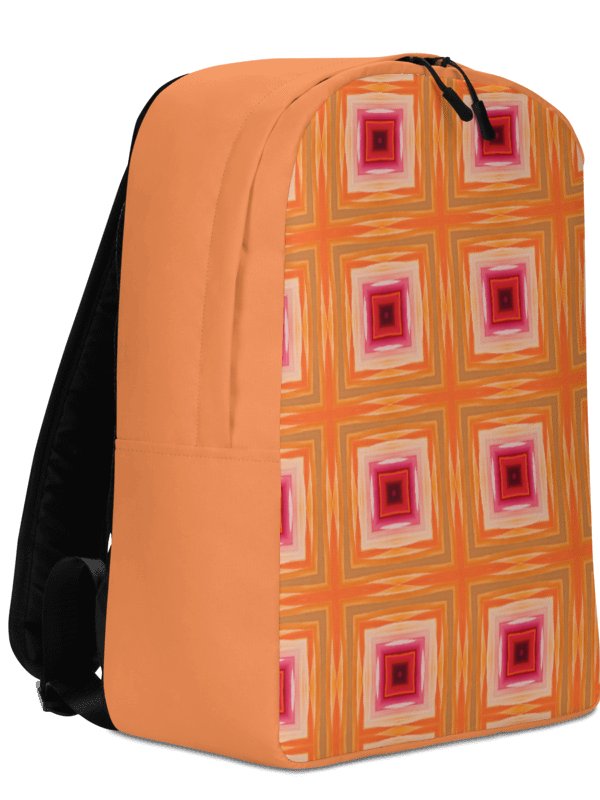 Retro Orange Geometric Backpack Minimal Pattern Everyday Bag product image (6)