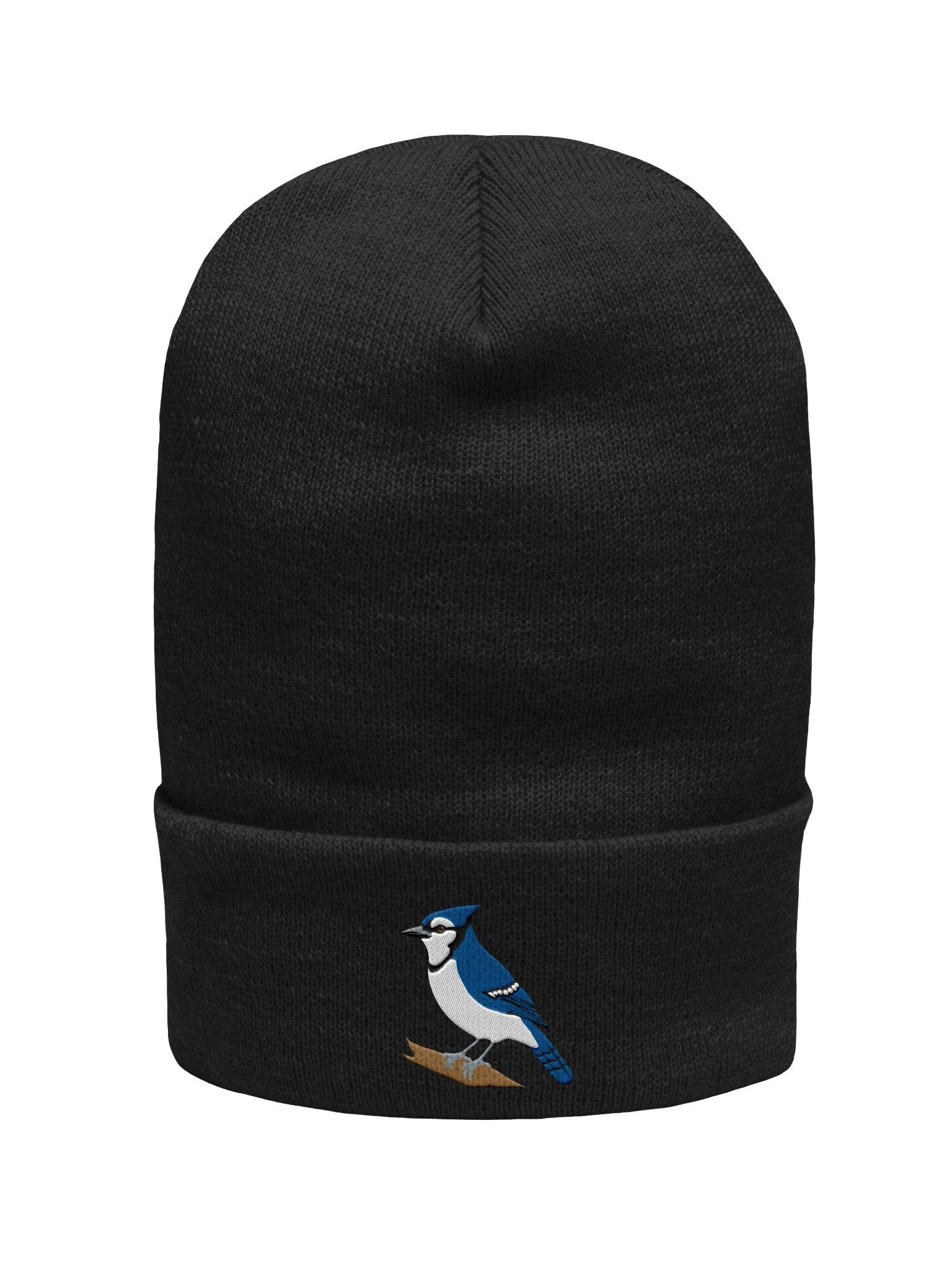 Blue Jay Embroidered Beanie | Woodland Bird Knit Hat | Cozy Winter Cap product image (5)