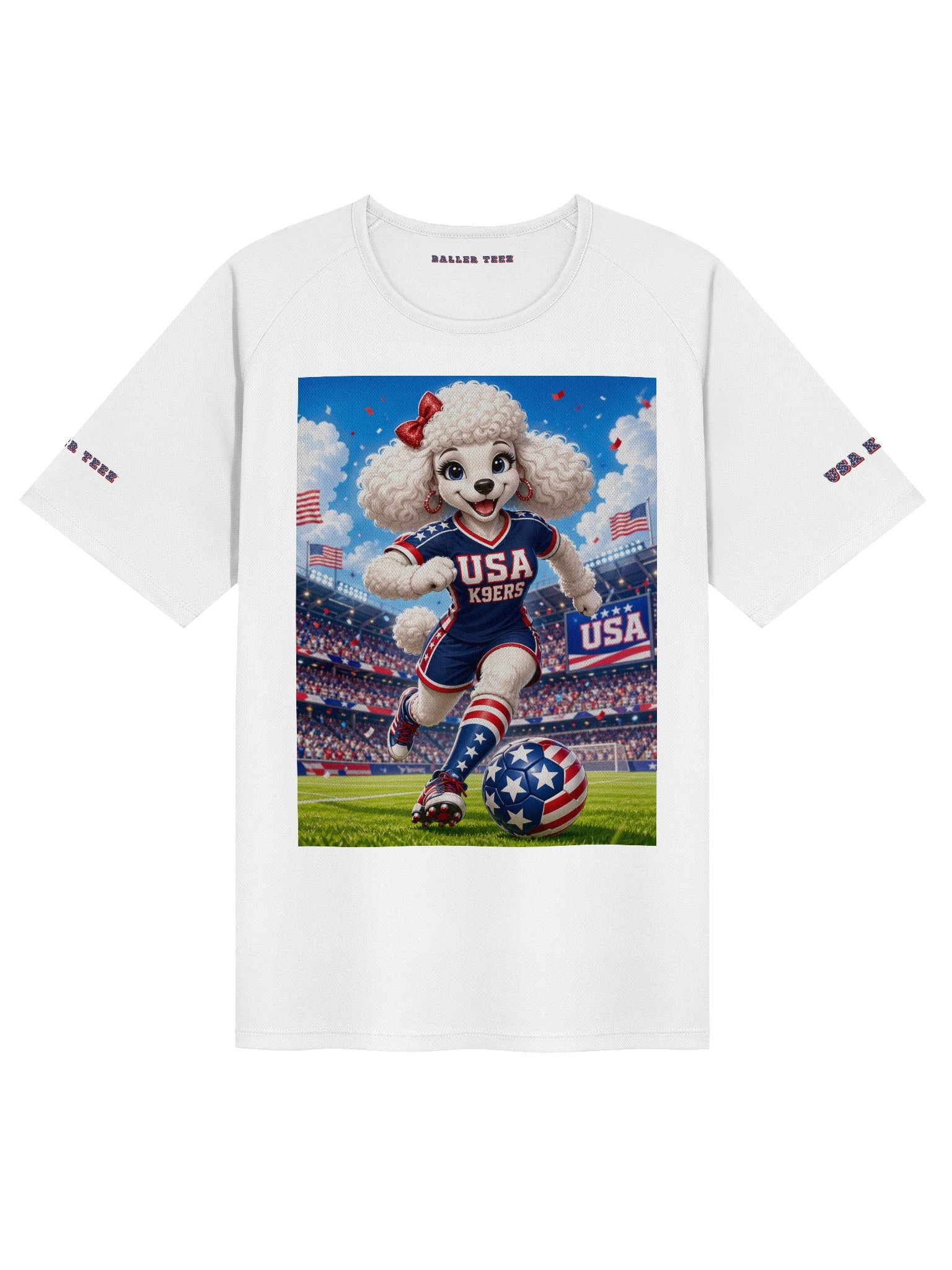 USA K9ERS Soccer White Poodle Unisex Sports Jersey product image (1)