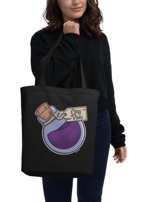 Cosy Vibes Potion Eco Cotton Tote Bag - Black product image (2)