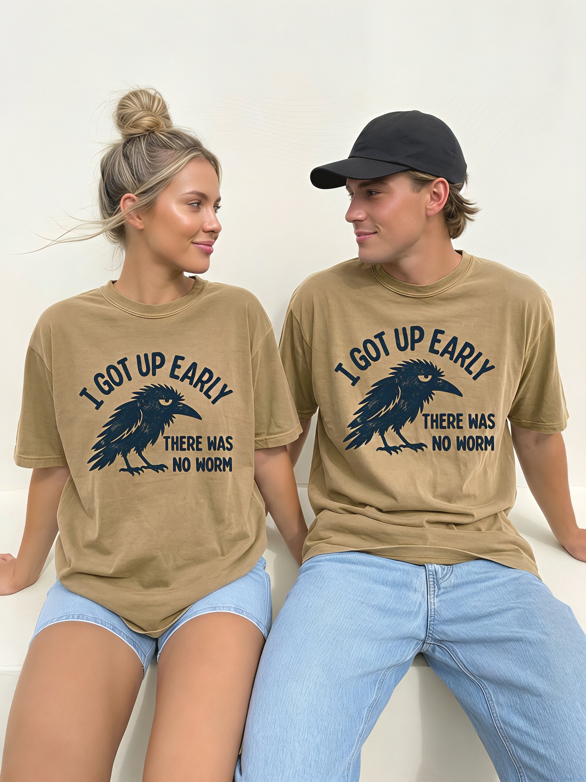 Grumpy Crow Tee – “I Got Up Early, There Was No Worm” product image (2)