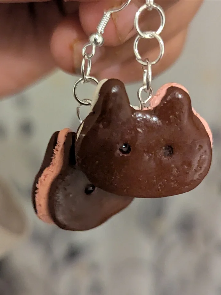 Handmade Cookie Cat Earrings – Steven Universe Inspired product image (1)