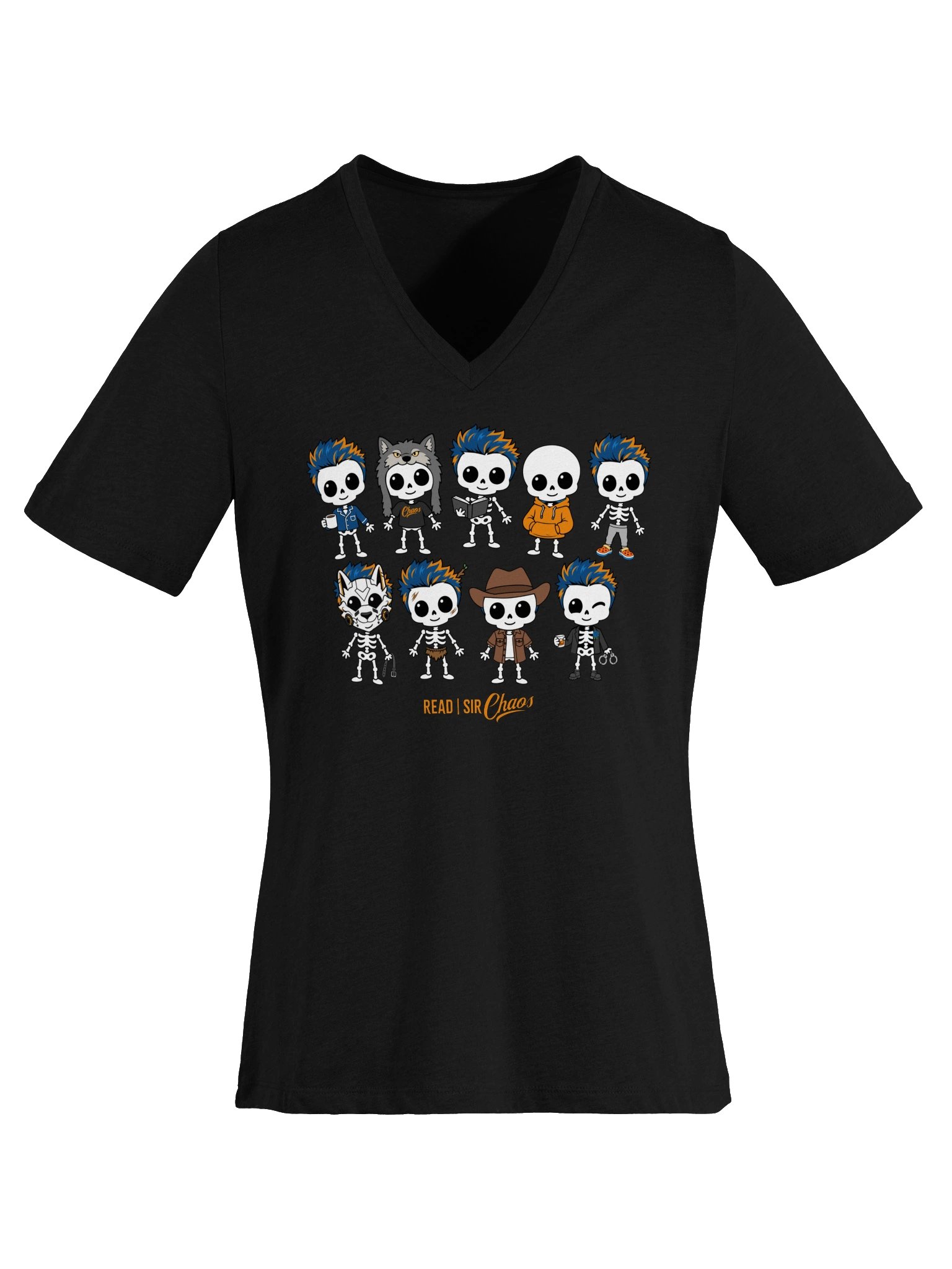 SkeleReads Halloween V-Neck Tshirt product image (22)